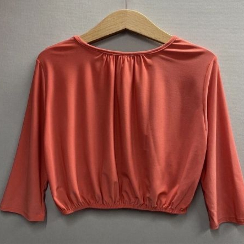 Long Sleeve Coral Crop Top By Solo La Fe Size Medium